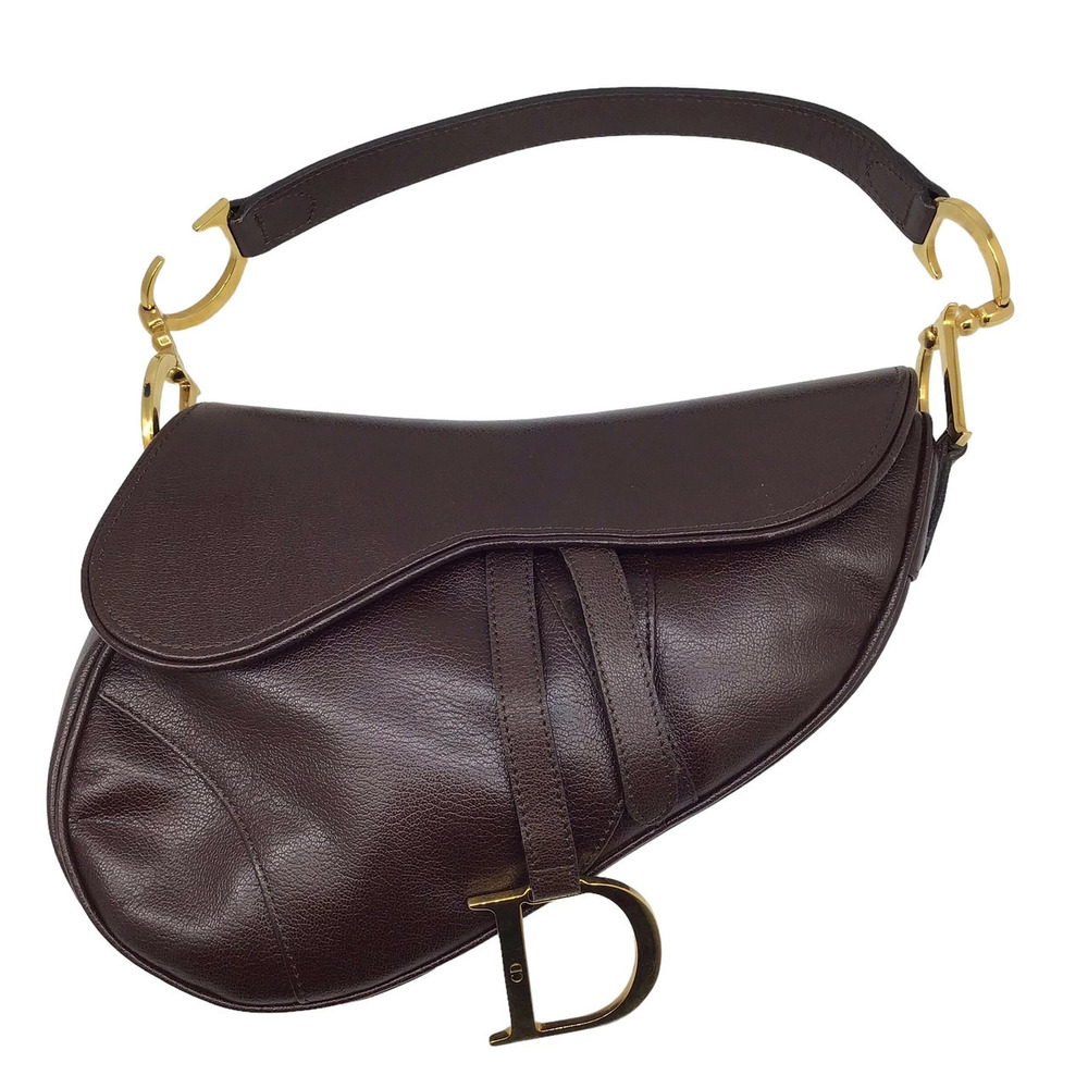 Dior Brown Saddle Bag Handbag Leather Shoulder